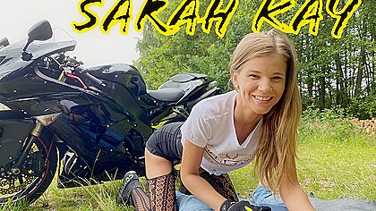 Sarah Kay And Sara Kay In Beautiful Motorcyclist Pornstar Outdoor Sex...