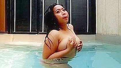 Busty asian bbw teases you pool...