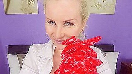 Red Latex Gloves...