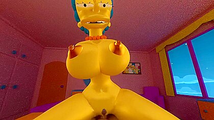 Cgi Girl - The Simpsons - Marge Pushes Her Tits Together Sex