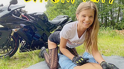 Sarah kay in beautiful motorcyclist...