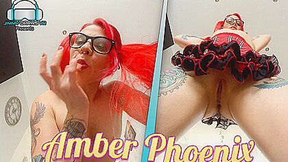 Amber Phoenix - Face Sitting - Redhead With Pigtails Pussy Closeup And Facesitti