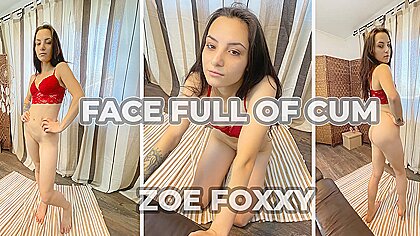 Skinny Brunette Quick Fuck With Face Full Of Cum - Pov Quickie Facial - Zoe Foxx