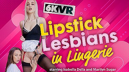 Lipstick lesbians in lingerie girl on...
